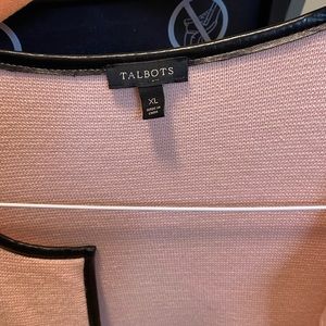 Leather trimmed sweater